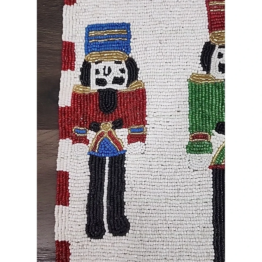 Beaded Christmas Placemat Nutcracker Centerpiece Charger 14